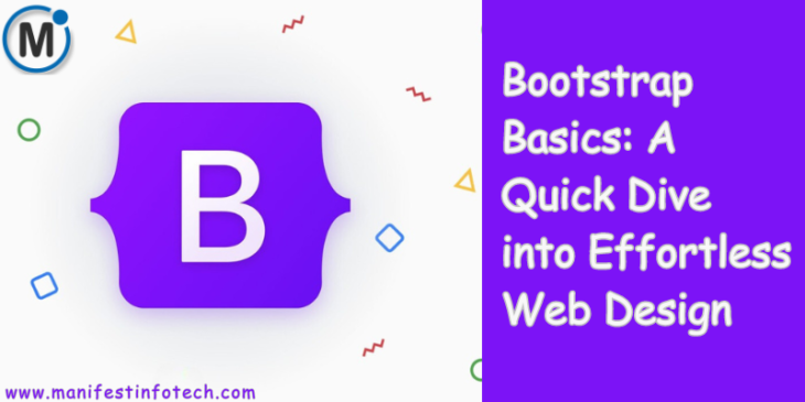 A quick dive into Bootstrap basics, showcasing responsive grid layouts and design components for effortless web design.