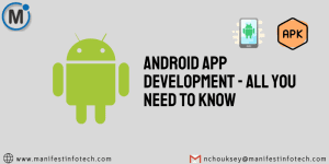 Illustration of Android app development process with icons
