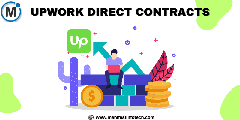 Upwork Direct Contract logo with icons representing secure payments and streamlined client-freelancer agreements