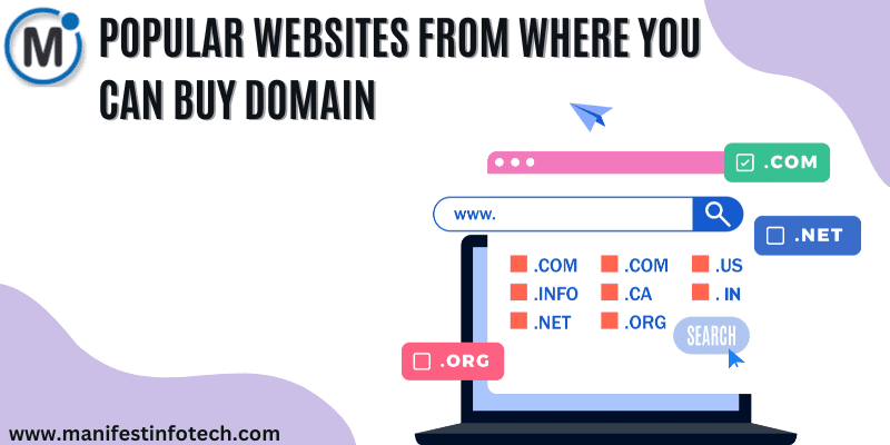 List of popular websites to buy domains with logos of domain