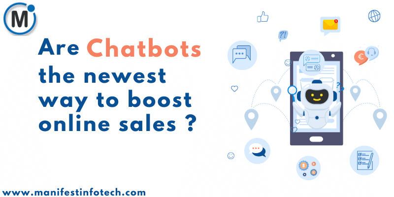 A chatbot displayed on a laptop screen assisting with online shopping, representing its role in boosting sales.