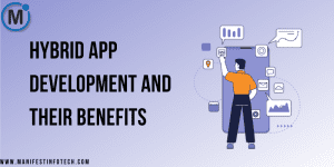An image depicting hybrid app development, showing the combination of native and web-based app elements.