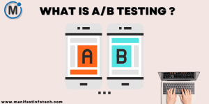 Illustration explaining A/B testing, showcasing two versions of a webpage being tested for performance metrics like click-through rates and user engagement