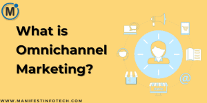 An illustration explaining Omni-channel marketing, where a brand connects with customers across multiple platforms and touchpoints