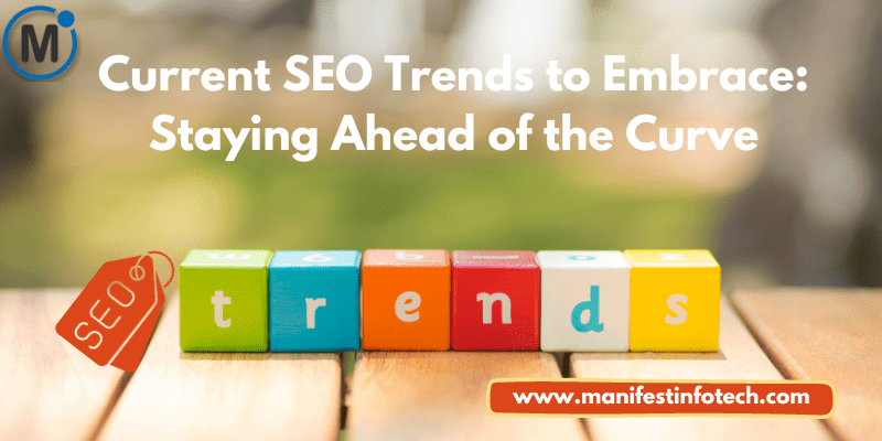 An illustration highlighting current SEO trends, featuring elements like voice search, mobile-first indexing, and AI-driven optimization techniques.