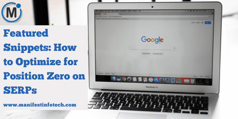 An illustration demonstrating how to optimize for featured snippets and achieve position zero on SERPs, with elements like search results and content optimization