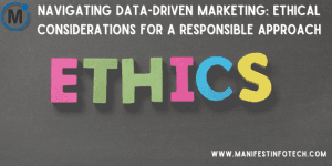 An illustration depicting ethical considerations in data-driven marketing, focusing on privacy, transparency, and responsible data usage