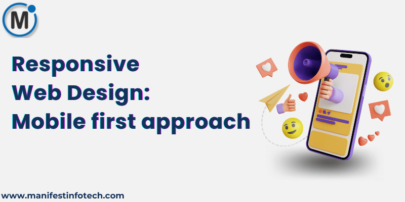 Illustration showing a mobile-first approach in responsive web design with various screen sizes.