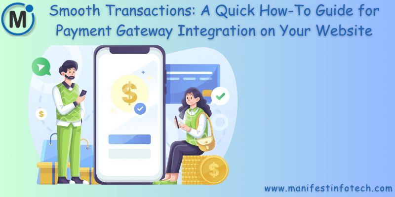 A quick guide to integrating payment gateways on your website, featuring icons and illustrations representing smooth transaction processes and payment systems.