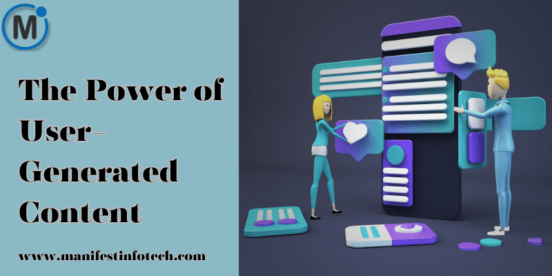 Creative depiction of user-generated content, featuring speech bubbles, user icons, and a smartphone symbolizing community engagement