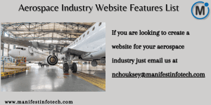 An airplane in flight, representing the aerospace industry and its website features
