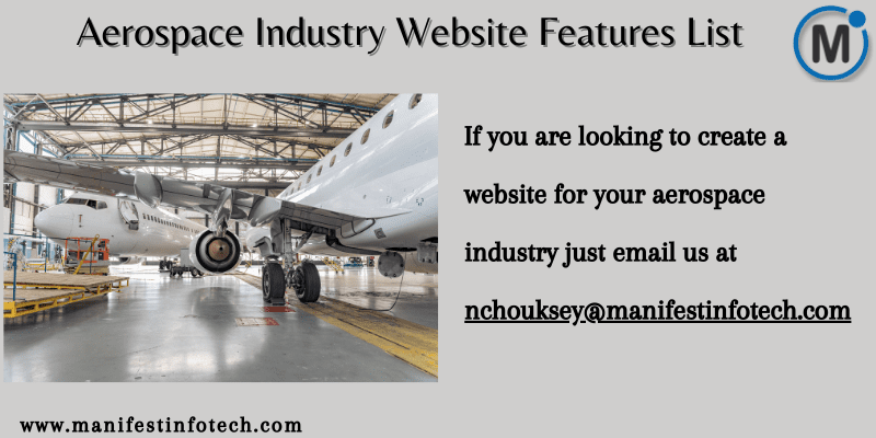 An airplane in flight, representing the aerospace industry and its website features