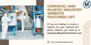 Features of a chemical and plastic industry website, highlighting product details and industry solutions