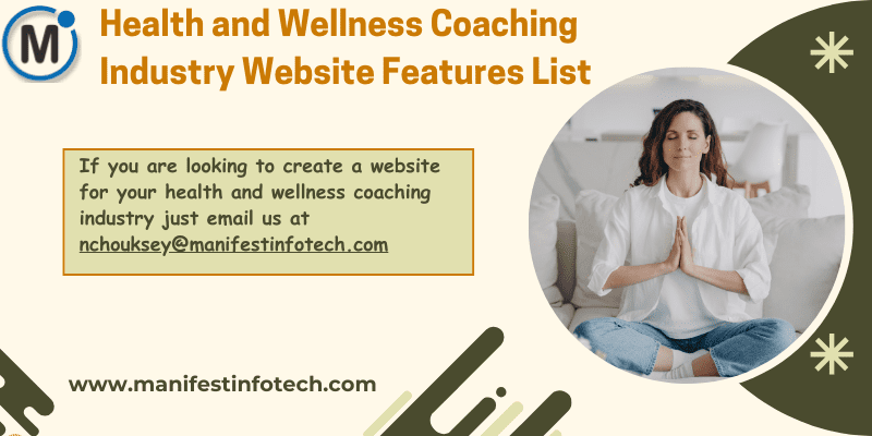 Features of a health and wellness coaching industry website, focusing on fitness and personal growth