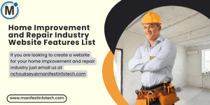 Features of a home improvement and repair industry website, highlighting services and project galleries