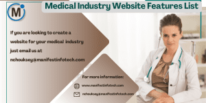 A lady doctor sitting on a chair, showcasing features of a medical industry website