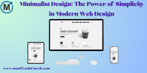 Graphic of minimalist web design, featuring clean layouts, simple geometric shapes, and ample white space emphasizing simplicity