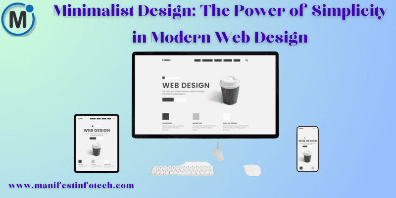 Graphic of minimalist web design, featuring clean layouts, simple geometric shapes, and ample white space emphasizing simplicity