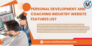 Features of a personal development and coaching industry website, focusing on growth and self-improvement services.