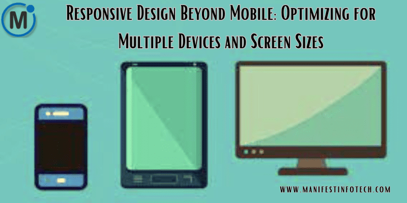 Illustration of responsive design, featuring multiple devices like a smartphone, tablet, and desktop displaying adaptive layouts.