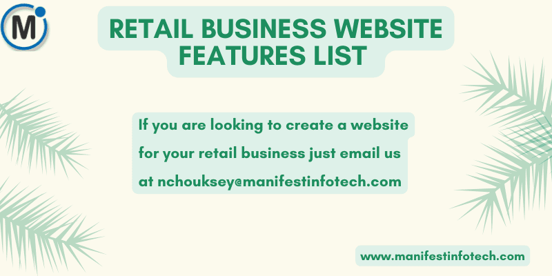 A list of essential features for a retail business website with a focus on e-commerce