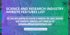 Features of a science and research industry website, focusing on research projects and scientific resources