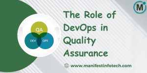 Infographic explaining the role of DevOps in quality assurance, focusing on collaboration, automation, and continuous integration.