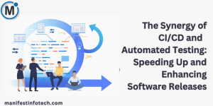 Illustration depicting the integration of CI/CD pipelines and automated testing in a software development process