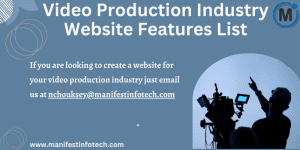 Features of a video production industry website, showcasing video services and portfolios
