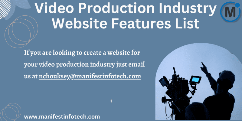 Features of a video production industry website, showcasing video services and portfolios
