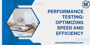 Infographic explaining performance testing, focusing on optimizing speed, efficiency, and overall system performance.