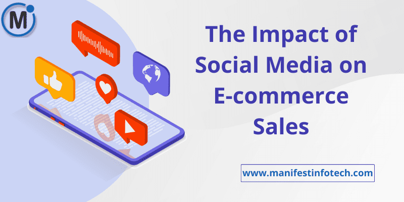 Infographic illustrating the impact of social media on e-commerce sales, highlighting engagement, influencer marketing, and targeted ads