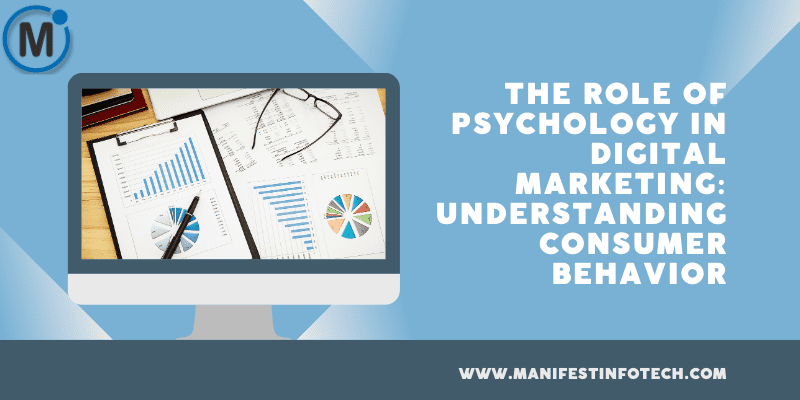 Infographic illustrating the role of psychology in digital marketing, focusing on understanding consumer behavior and decision-making processes