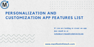 Infographic displaying essential features for personalization and customization apps, including user preferences, tailored content, and theme customization