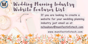 Features of a wedding planning industry website, focusing on wedding services and planning tools