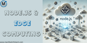 Node.js and Edge Computing Concept Illustration with Light Background